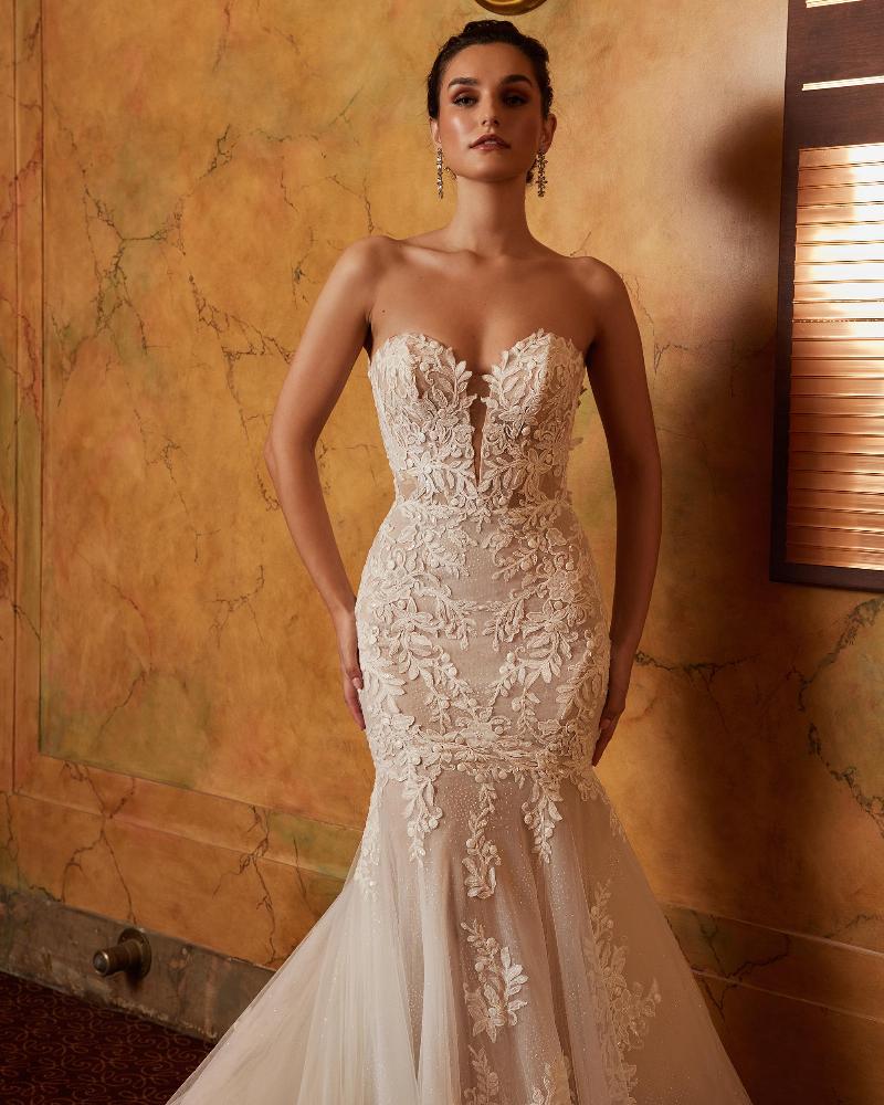 122121 strapless or off the shoulder mermaid wedding dress with lace4